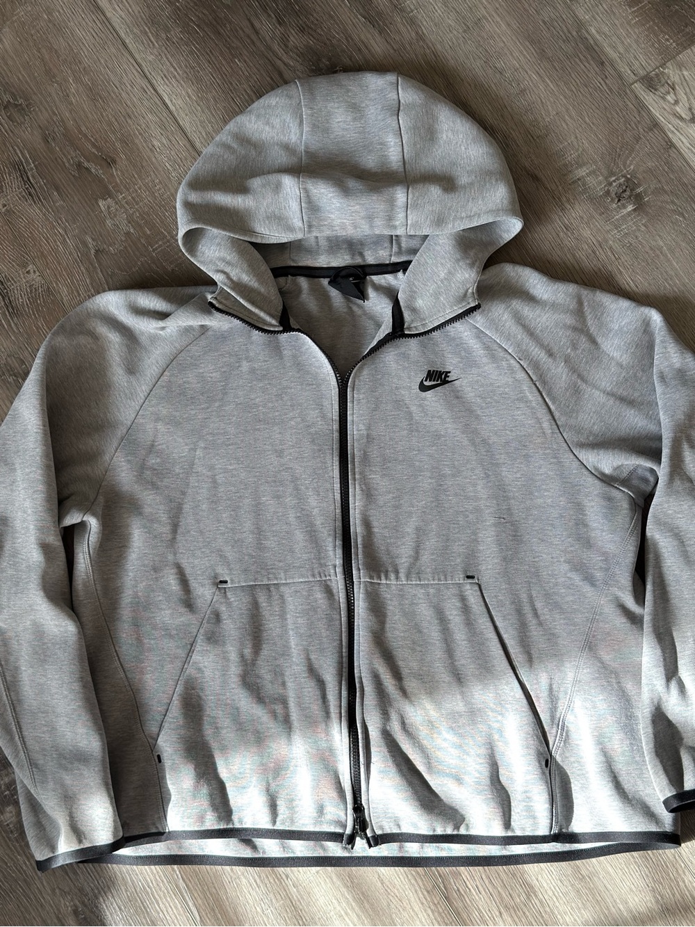 Nike Men's Sportswear Tech Light Gray Full-Zip Hoodie Jacket XXL